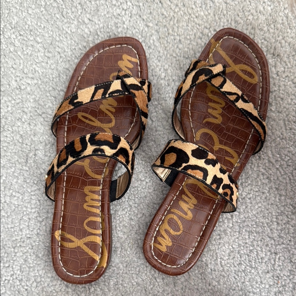 Sam Edelman Brown and Black Sandals with Crisscross Design